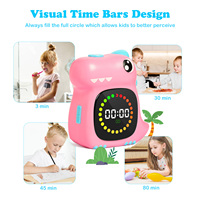 Minuteur électronique en plastique rose 3D en forme de dinosaure, facile à utiliser, meilleur vendeur, bon compagnon pour les enfants pour l'apprentissage autonome, mignon pour les étudiants