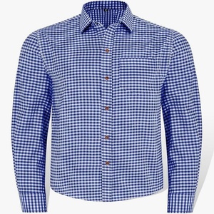 Camisa Formal Bávara para Hombre, Estilo Oktoberfest, Cuello con Botones, Cierre de Botones Cubiertos, Diseño a Cuadros, Mezcla de Poliéster/Algodón, Informal - Product Image 1