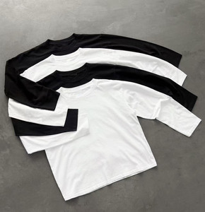 T-shirt Oversize en Coton 100% de Haute Qualité, Blanc Uni, Manches Longues, Col Rond, Tricoté, Décontracté, Unisexe, Personnalisable avec Logo, Livraison Rapide - Product Image 2