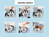 Nouvelle Arrivée 2026 Emerit – Tasses à Café Mélangeuses Automatiques Personnalisées 400 ml, Fonctionnant avec Deux Piles AA