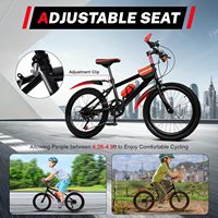 Vélo de montagne DomeRide 20 pouces rouge pour garçons et filles, cadre en acier, 7 vitesses, pédales ordinaires, frein à disque, pour enfants de 8 à 13 ans