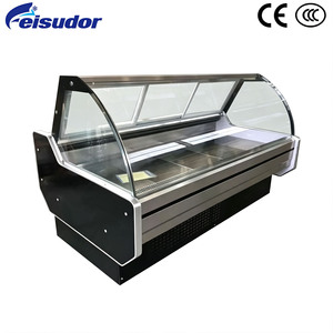 Vitrine de <span class=keywords><strong>boucherie</strong></span> en verre pour bœuf frais, poisson, charcuterie, congélateur horizontal pour supermarché - Product Image 1
