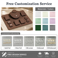 Présentoir de Luxe FORTE en Tissu Microfibre Marron pour Colliers, Pendentifs et Boucles d'Oreilles – Ensemble de Présentoirs de Comptoir pour Bijoux