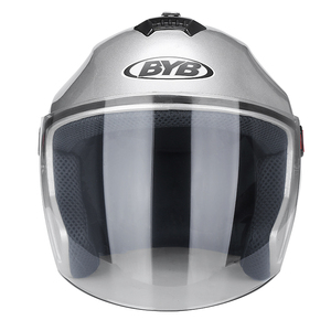 Mũ Bảo Hiểm Nửa Đầu BYB/709, Màu Bạc, Cổ Điển, 3/4, Mũ Bảo Hiểm Casco Moto Jet Pilot, Xe Máy An Toàn, Xe Máy, Xe Đạp Helmethat Dành Cho Nữ A - Product Image 3