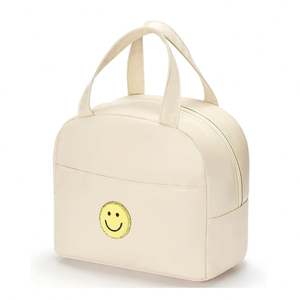 Sac à déjeuner décoré de smileys mignons avec une poignée robuste et une fermeture éclair en métal de haute qualité pour enfants - Product Image 1