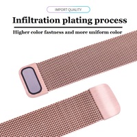 Bracelet en métal en acier inoxydable de luxe Bracelet de montre à boucle milanaise pour Apple e Watch 7 6 5 4 3 2 1 SE