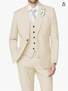 Alta calidad italiano personalizado negocios Slim Fit <span class=keywords><strong>3</strong></span> piezas trajes esmoquin padrino Blazer chaleco vestido pantalón traje de boda para hombres - Product Image 2