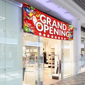 لافتة الافتتاح الكبرى 3X10 قدم نمط جديد علامة متجر حبل خلفية إعلانية كبيرة للحديقة متجر في الهواء الطلق - Product Image 3