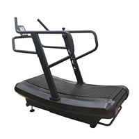 Tapis roulant commercial incurvé non motorisé, machine de course mécanique, surface en fibre de carbone en arc, sans assistance motorisée, pour usage en salle de sport