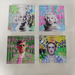 큐브 아크릴 사탕 그릇 화려한 아크릴 사탕 접시 사각형 네온 루사이트 사탕 그릇 - Product Image 2