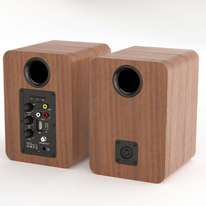 ลำโพงบลูทูธแบบแอคทีฟ HiFi 60W คู่ วัสดุไม้ ดีไซน์แบบ Bookshelf ระดับเสียง 85dB SNR ปรับเสียงแหลมเบสได้ ตู้ลำโพงสไตล์เรโทร สำหรับโฮมเธียเตอร์ คอมพิวเตอร์ตั้งโต๊ะ ทีวี คาราโอเกะ - Product Image 5