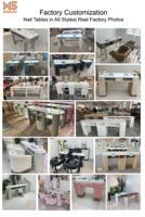 MS-Display Mobilier de Salon de Manucure au Design Moderne, Plateau en Pierre Artificielle Personnalisable pour Salons de Manucure Américains, Canadiens et Australiens