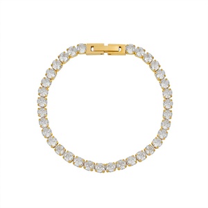 Luxury Bling Fashion <b>Ice</b> <b>Out</b> <b>Chain</b> Bracelets Diamond Tennis Bracelet Stainless Steel Bracelet Zircon Crystal for Women Custom - Product Image 1