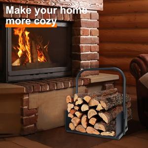 Almacenamiento <span class=keywords><strong>de</strong></span> <span class=keywords><strong>leña</strong></span> <span class=keywords><strong>Chimenea</strong></span> Registro Soporte <span class=keywords><strong>de</strong></span> metal Estante <span class=keywords><strong>de</strong></span> madera negro <span class=keywords><strong>para</strong></span> exteriores - Product Image 6