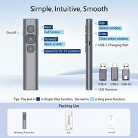 Pointeur de présentation sans fil rechargeable USB-C Norwii N95 Plus BLE avec récepteur 2-en-1 Hyperlink pour PowerPoint