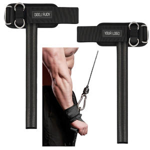MKAS Correas de Levantamiento de Muñeca Gruesas, Cómodas y Reforzadas con Logotipo Personalizado y Anillo en <span class=keywords><strong>D</strong></span> para Levantamiento de Pesas y Entrenamiento de Gimnasio - Product Image 1