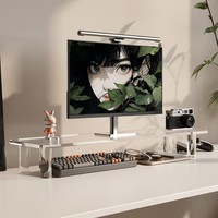 Support de moniteur d'ordinateur multifonction en acrylique avec étagère de rangement de bureau, présentoir de table pour l'organisation à domicile et au bureau