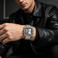 Montre à Quartz Analogique en Alliage Style Gothique Y2K Rétro avec Design Griffe de Luxe en Albâtre pour Hommes/Femmes Tendance Européenne et Américaine