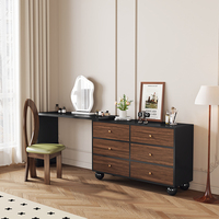 Tout en bois massif Nordic Modern Simple Bedroom Dressing Table Integrated Chest Drawers Corner Desk for Small Makeup Vanity