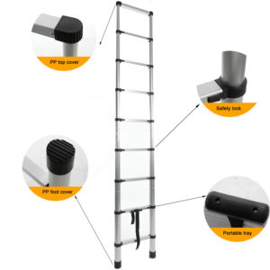 บันไดพับได้ขายดีจากโรงงาน บันไดอลูมิเนียมยืดหดได้ 3.2 เมตร สำหรับใช้ในครัวเรือน มาตรฐาน EN131 - Product Image 2