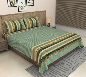 ผ้าปูที่นอนสีเขียวคุณภาพพรีเมียมปี 2026 พร้อมปลอกหมอน 2 ใบ ชุดผ้าคลุมเตียงผ้าฝ้าย 300 เส้นด้าย ปลอกหมอน 2 ใบ ราคาขายส่ง - Product Image 1