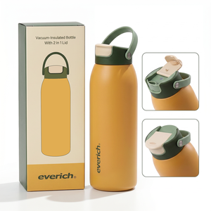 Free Sample 24oz 32oz Insulated <strong>Water</strong> <strong>Bottle</strong> <strong>with</strong> 2-in-1 <strong>Straw</strong> and Spout Lid Keep Cold 24H Leak-Proof Fits in Car Cup Holder - Product Image 1