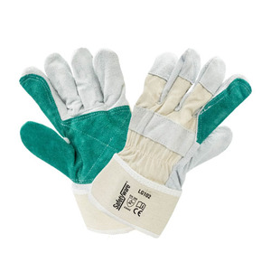 Gants de gréement de sécurité XL à usage intensif personnalisés Cuir de vachette fendu Travaux de construction en caoutchouc qualifiés pour le soudage en nylon anti-coupure - Product Image 1