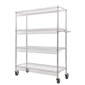 TLC6940 <strong>Chrome</strong>-Plated Slanted Wire Shelf <strong>Cart</strong> for Storage Bins Customizable - Product Image 3