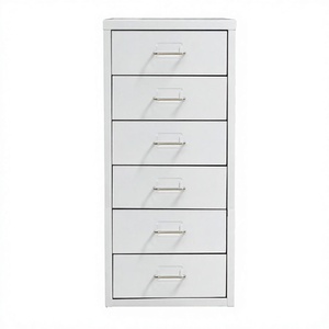 10-<b>Drawer</b> Lockable Metal Office <b>File</b> Cabinet | Fireproof Mobile Storage Cabinet with Wheels | Modern Space-Saving Filing Cabinet - Product Image 3