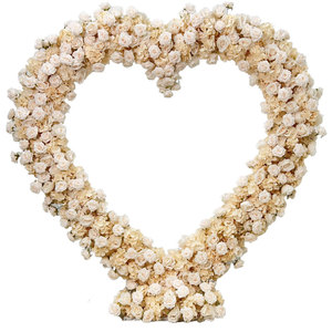 L08-5 corno a forma di cuore personalizzato a buon mercato buon prezzo arco composizione floreale cuore bianco fiore artificiale arco per il matrimonio - Product Image 6
