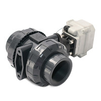Vanne à bille électrique 2 ''DN50 BSP/NPT/sans filetage UPVC True Union 12-24VDC & 24VAC 110-230VAC Retour automatique Failsafe