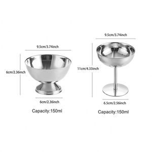 Vente en gros de coupes à glace en acier inoxydable 304, coupes à martini, coupes à parfait, coupes à vin, coupes à dessert, coupes à café pour fêtes, bars et restaurants - Product Image 2