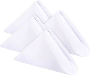 Servilletas de Tela Blancas Modernas para Boda, 100% Poliéster, Impermeables, Resistentes al Aceite, Hechas a Mano, Impresas, con Bordes Cosidos, Personalizables - Product Image 1