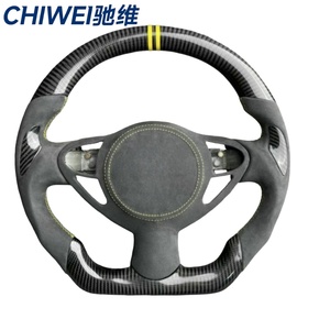 Volant en fibre de carbone forgé pour Nissan 370Z Nismo Z34, moyeu à dégagement rapide et design de course à fond plat - Product Image 1