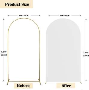 Penutup lengkungan pernikahan atas bulat <span class=keywords><strong>2</strong></span> sisi putih spandeks elastis dalam stok latar belakang untuk pesta Natal Paskah Baby Shower & ulang tahun - Product Image 3