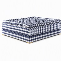 Matelas Queen King Size Bleu Saphir Fait Main en Crin de Cheval et Laine Extra Doux