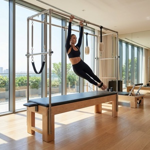 Reformer de Pilates de Aluminio de Lujo con Diseño de Media Trapecio para Estudios de Alto Nivel, Durabilidad Industrial y Modelado Profesional - Product Image 4