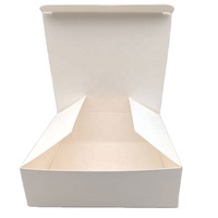 Emballage de produit pliable carré personnalisé, boîte en carton ondulé rigide de petite taille, blanche, avec logo noir
