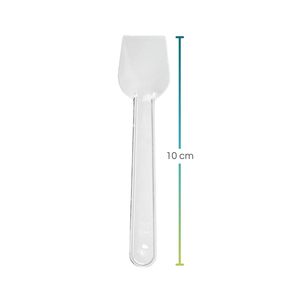 Cucchiaio compostabile trasparente per gelato da 10 cm, cucchiaio monouso per servire il gelato - Product Image 2