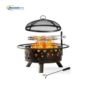 หม้อไฟกลางแจ้งเตาไฟทำจากโลหะทรงกลมใช้สำหรับย่างกลางแจ้งเตาผิงแบบพกพา - Product Image 1