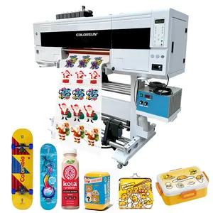 Colorsun uv dtf tout en un imprimante numérique uv dtf rouleau autocollant imprimante par sublimation uv dtf imprimante à plat sur film pvc machine