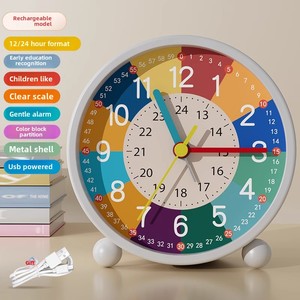 Reloj Despertador Creativo de Cuarzo para Estudiantes y Niños, Diseño Moderno LED de Escritorio, Reloj Despertador Pequeño de Metal con Dibujos Animados para Educación Temprana - Product Image 6