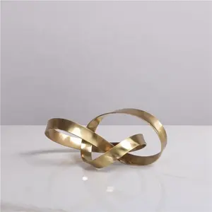 Light Luxury Minimalist Geometric Gold Twisted Knotted Art Ornaments Home Decorations