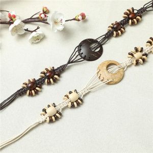 <span class=keywords><strong>Ceinture</strong></span> personnalisée en bois tressé avec pompon pour robes, style bohème estival, <span class=keywords><strong>ceinture</strong></span> fine en perles pour femmes - Product Image 6
