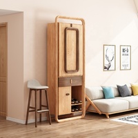 En gros Style Chinois Moderne Comptoir De Vin De Stockage Pliant En Bois Bar Cabinet Salon