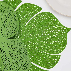 Napperon en <span class=keywords><strong>vinyle</strong></span> feuille verte Feuilles tropicales Napperons Table Réglage Cuisine Table <span class=keywords><strong>Tapis</strong></span> pour Table à manger Napperon - Product Image 2