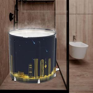 Deep Soaking Sitting Cushion Adult PVC Folding Bathtub Freestanding Plastic Bath Tub