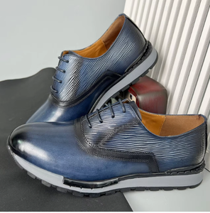 Zapatos Casuales de Cuero Vacuno Genuino para Hombre, Hechos a Mano, con Cordones, Transpirables, Antideslizantes, con Suela de Goma, para Caminar al Aire Libre - Product Image 5