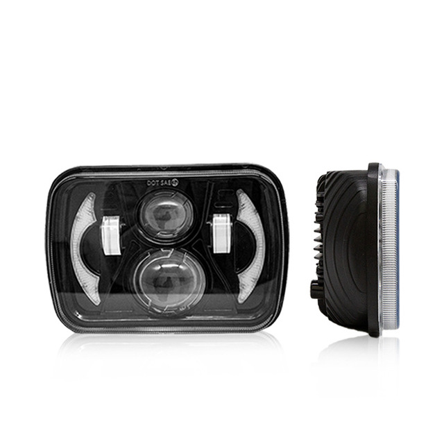 Manufacturers' Source 7 Inch LED Headlights Square Moon Design Daytime Running Lights New Off-Road Vehicles Bulbs