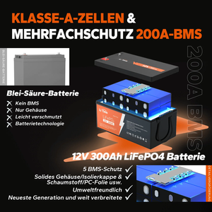 Batteria LiFePO4 da 12,8 V 300 Ah, 6.000 Cicli di Scarica Profonda 80% DOD, Ioni di Litio per Accumulo di Energia Solare Domestica, Camper e Nautica - Product Image 4